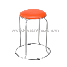 Ghế inox đẩu Hwata 280 chân vòng mặt simili GD05