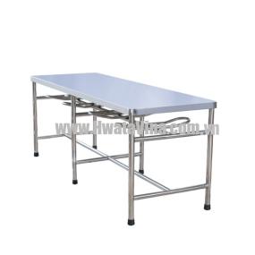 Bàn inox chữ nhật cố định có móc ghế