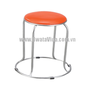 Ghế inox đẩu Hwata 280 chân vòng mặt simili thấp GD08