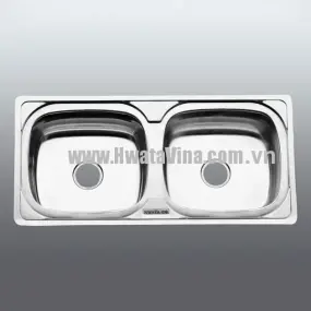 Chậu rửa inox Hwata đôi BD3