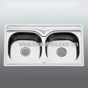 Chậu rửa inox Hwata đôi BD6